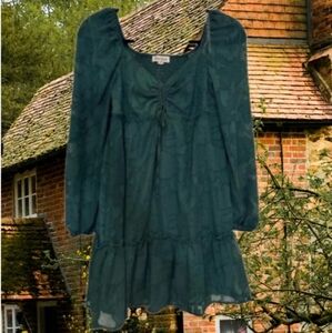 Green babydoll Puff Sleeve Coquette dress